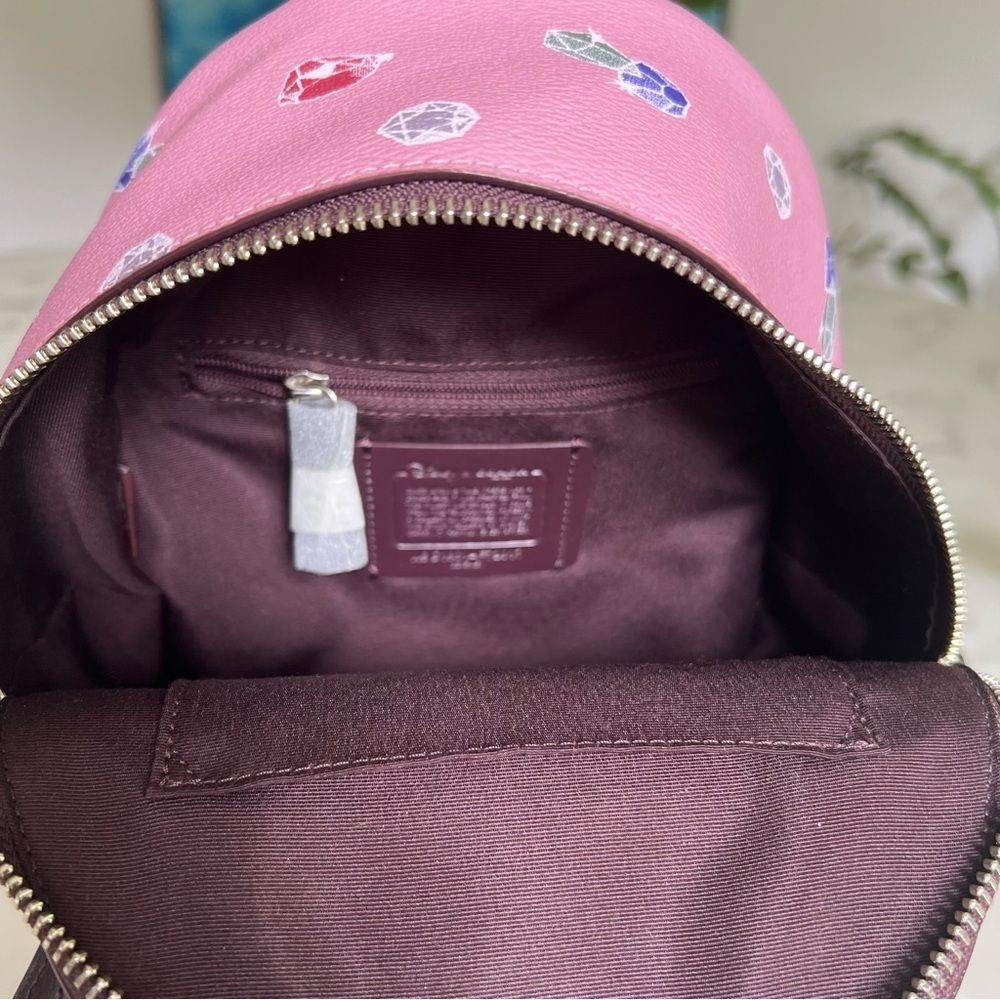 NWOT Disney X Coach Mini Charlie Backpack w/ Snow White Tulip Multi Gems F72817 - Picture 13 of 15